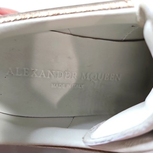 Alexander McQueen Oversized White Leather Sneakers Size 35 - Picture 8 of 9